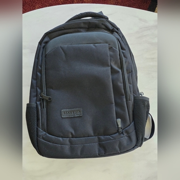 Monsdle Black Travel Laptop Backpack with USB Charging Port - 16" tall New - Picture 3 of 13